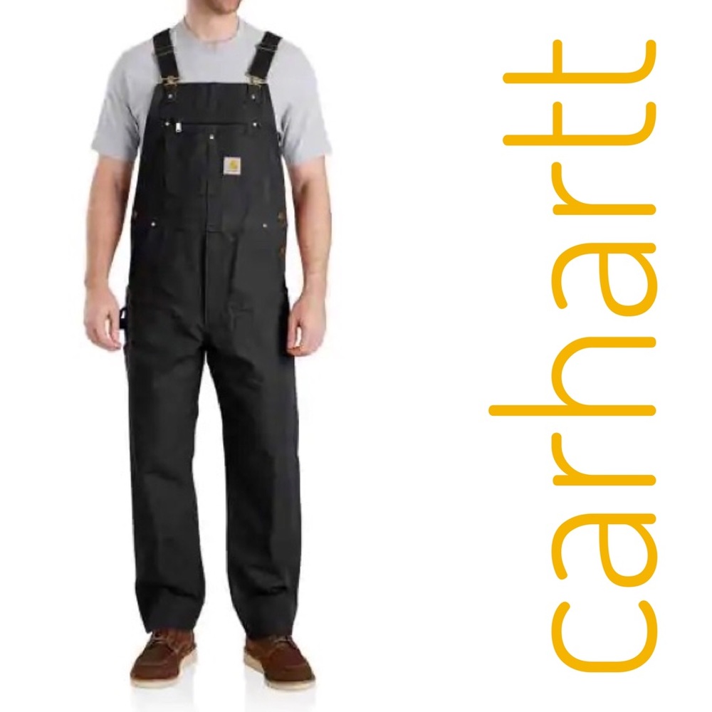 CARHARTT• duck bib overalls black